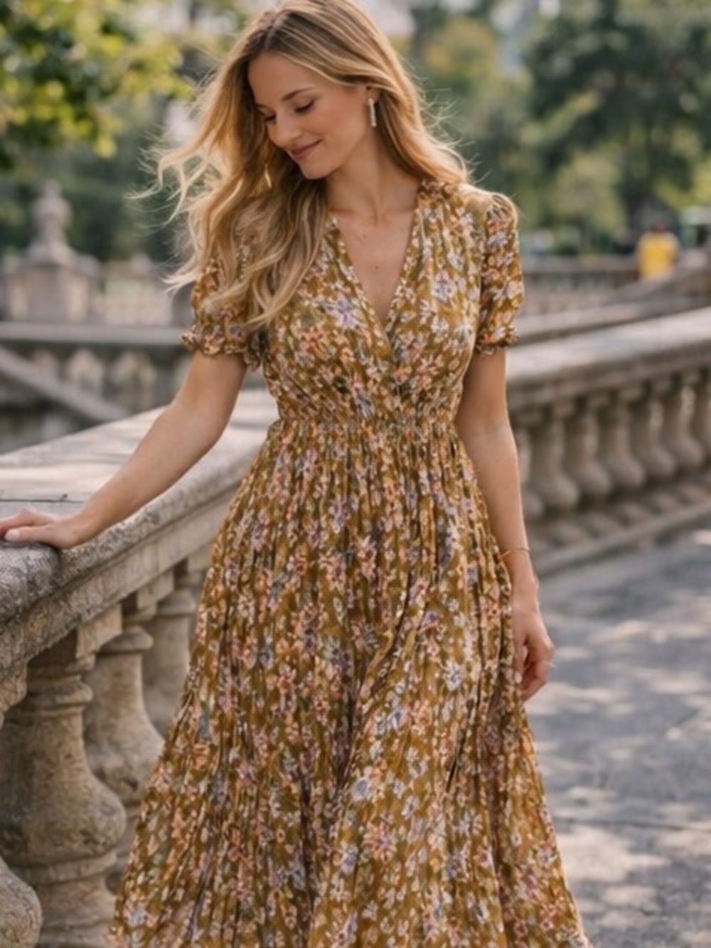Mango floral print pleated dress bloggers fav - Picture 9 of 12